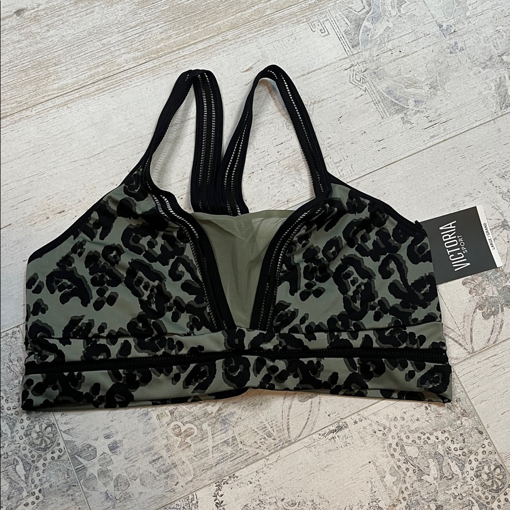Victoria's Secret Sport Green Leopard Print Sports Bra Size Large